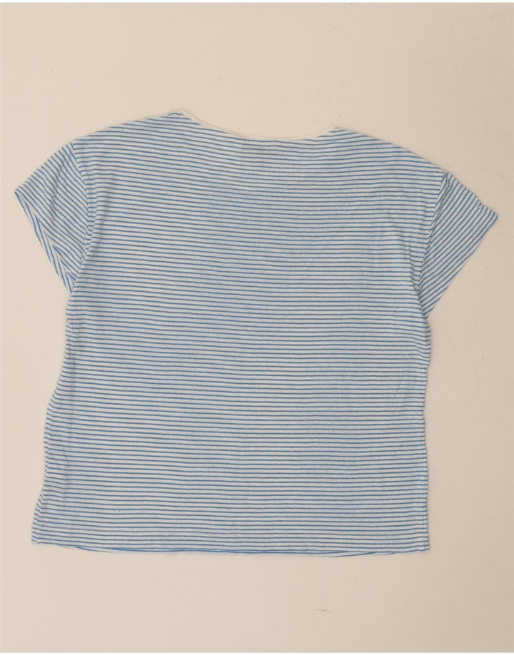 Γυναικείο μπλουζάκι Marks & Spencer Top UK 12 μεσαίο μπλε ριγέ λινά