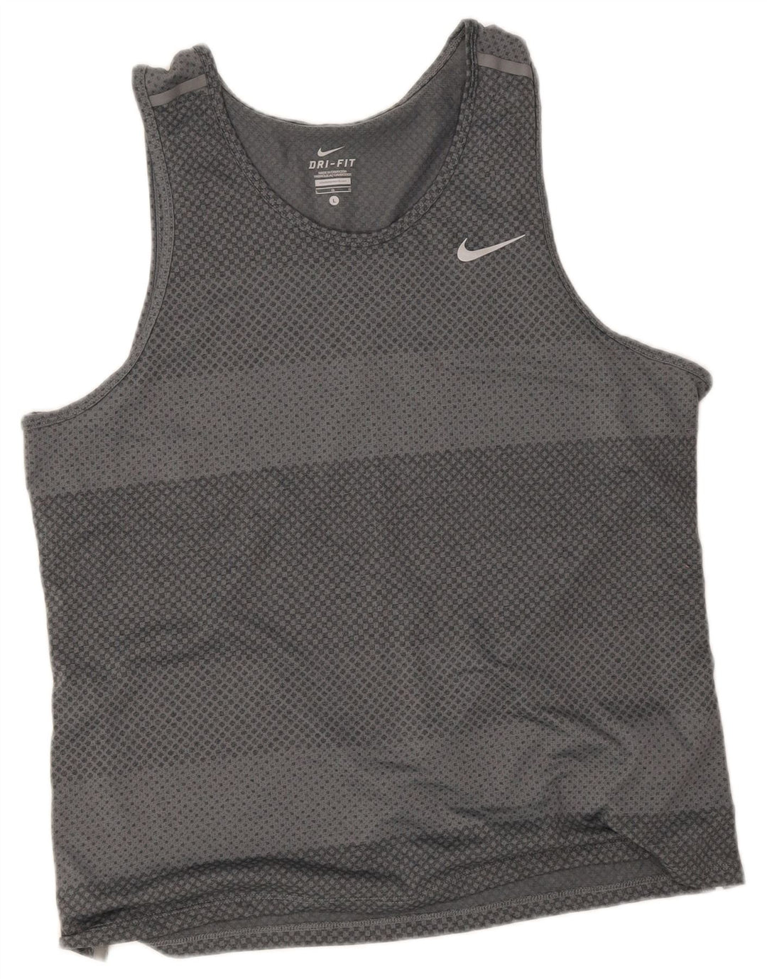 Ανδρικό φανελάκι Nike Dri Fit Large γκρι ριγέ πολυεστέρας
