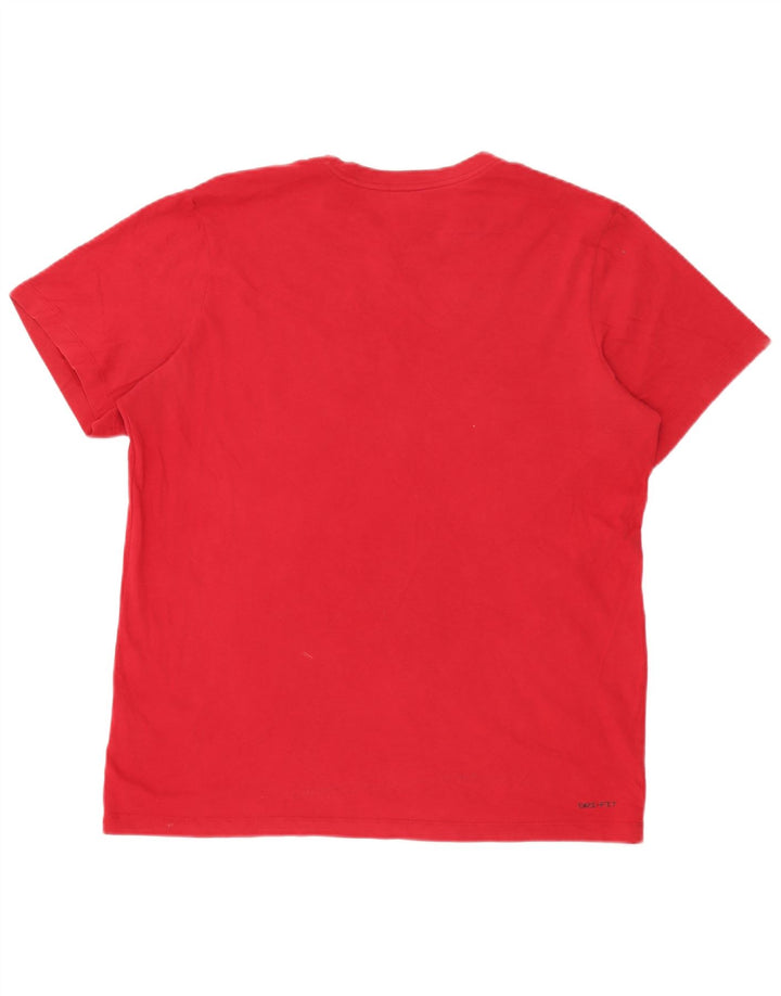 Jordan Ανδρικό T-Shirt Top μεγάλο κόκκινο βαμβακερό