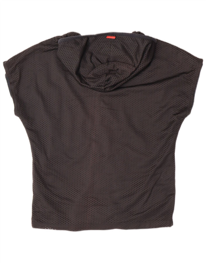 Puma γυναικεία φόρμα αθλητικής φόρμας με κουκούλα και κοντό μανίκι Top Jacket UK 10 Small Black