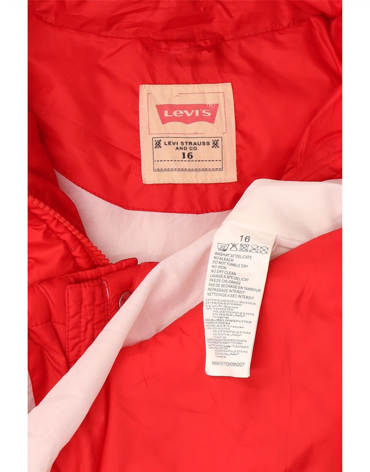 Levi's Girls Hooded Jacket με επένδυση 15-16 ετών κόκκινο πολυεστέρα