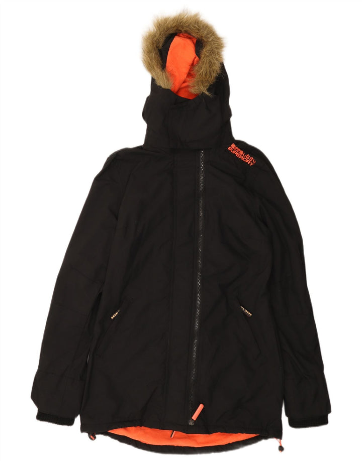 Ανδρικό μπουφάν Parka με κουκούλα SUPERDRY UK 36 Small Black Nylon