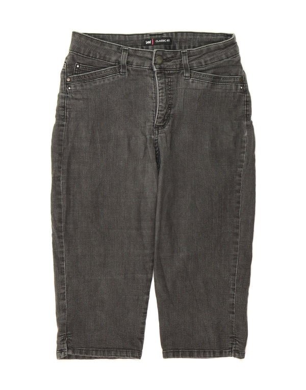 LEE Womens Classic Fit Capri Jeans US 8 Medium W28 L16 Grey Cotton