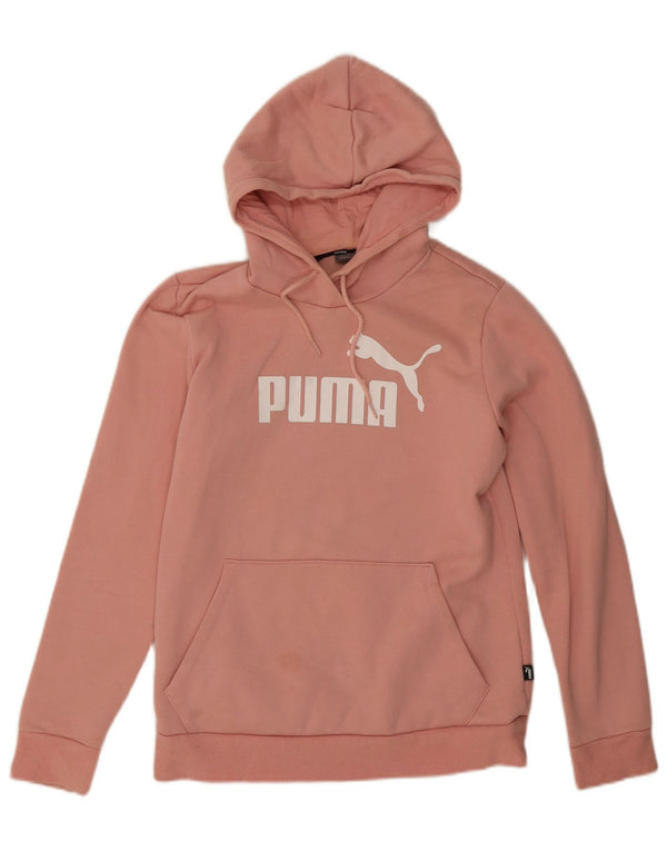 Puma Γυναικείο Γραφικό Hoodie Jumper UK 10 Small Pink Βαμβακερό