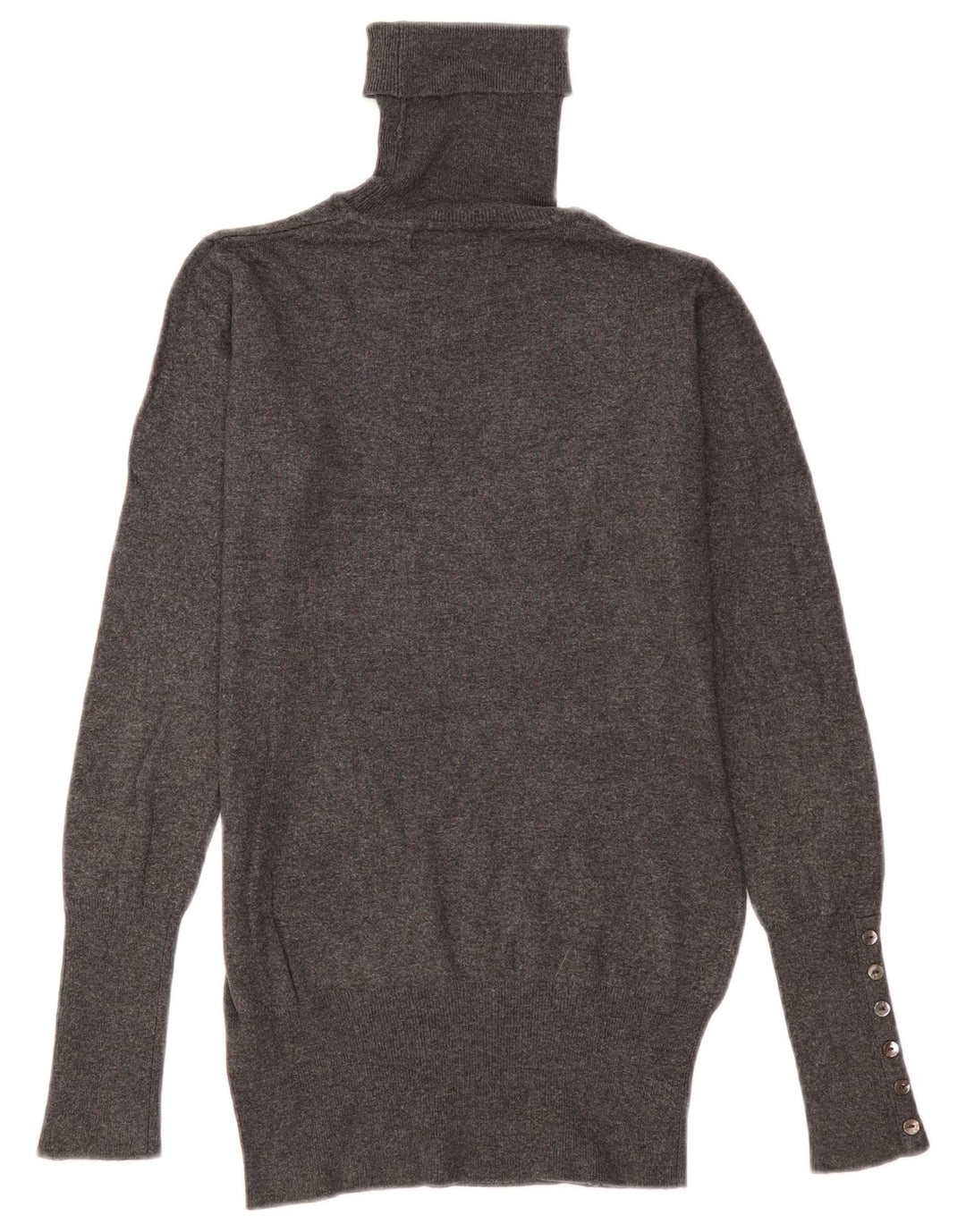 Zara Γυναικείο πουλόβερ με ρολό λαιμόκοψη UK 10 Small Grey Rayon