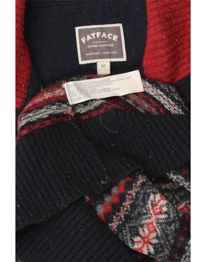 FAT FACE Γυναικείο πουλόβερ με φερμουάρ UK 14 Medium Navy Blue Fair Isle