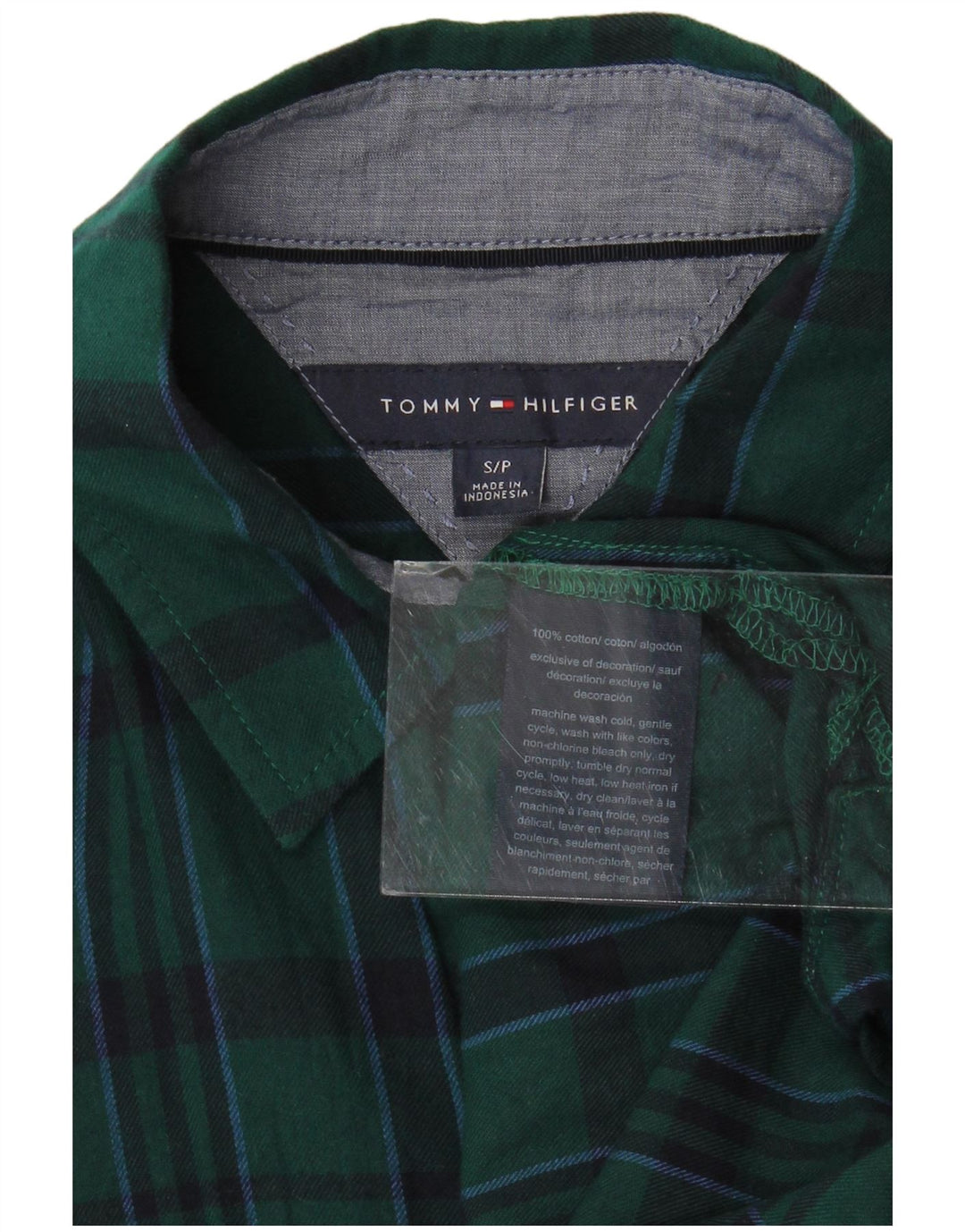 TOMMY HILFIGER Γυναικείο μεγάλο φανελένιο πουκάμισο UK 10 Small Green Check