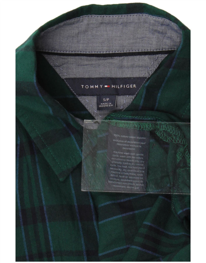 TOMMY HILFIGER Γυναικείο μεγάλο φανελένιο πουκάμισο UK 10 Small Green Check