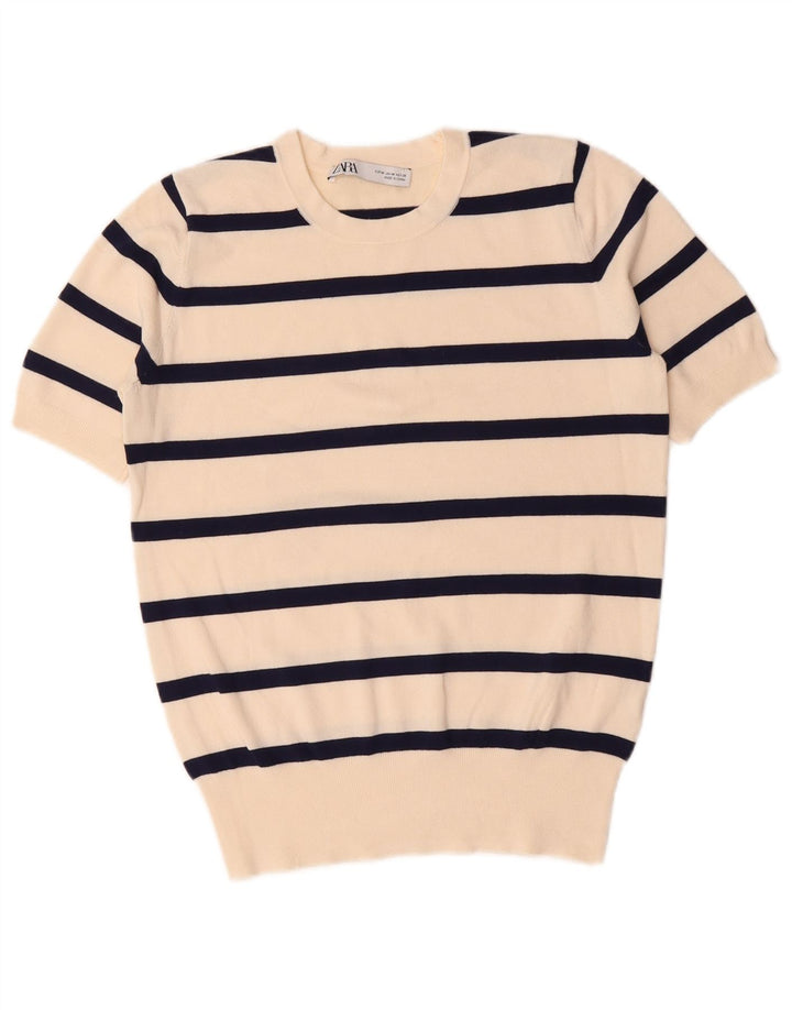 Zara Γυναικεία Μπλούζα Τοπ UK 14 Medium White Ride