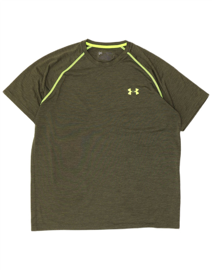 Ανδρικό T-Shirt UNDER Armour Top Large Khaki Flecked