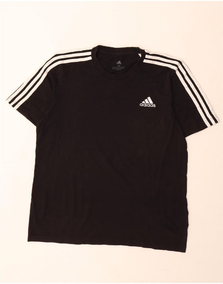 Ανδρικό T-shirt Adidas, μεσαίο μαύρο βαμβακερό