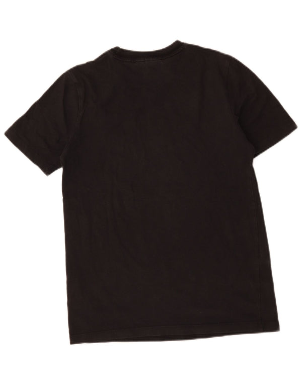 Γυναικείο γραφικό T-Shirt Adidas Top UK 10 Small μαύρο βαμβακερό