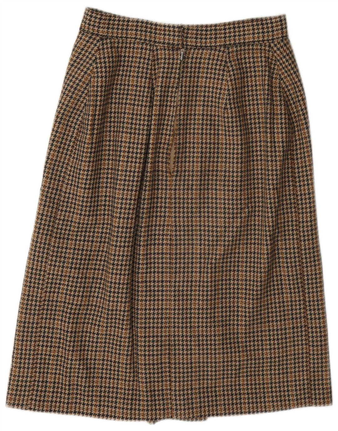 Vintage γυναικεία φούστα σε γραμμή Α W26 Small Brown Houndstooth