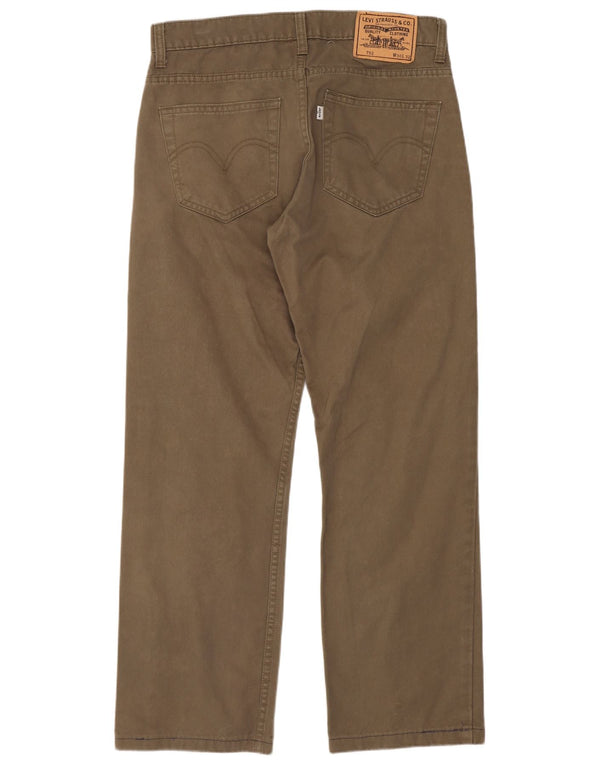 Levi's Mens 752 Straight Casual Παντελόνι W30 L28 Χακί Βαμβακερό