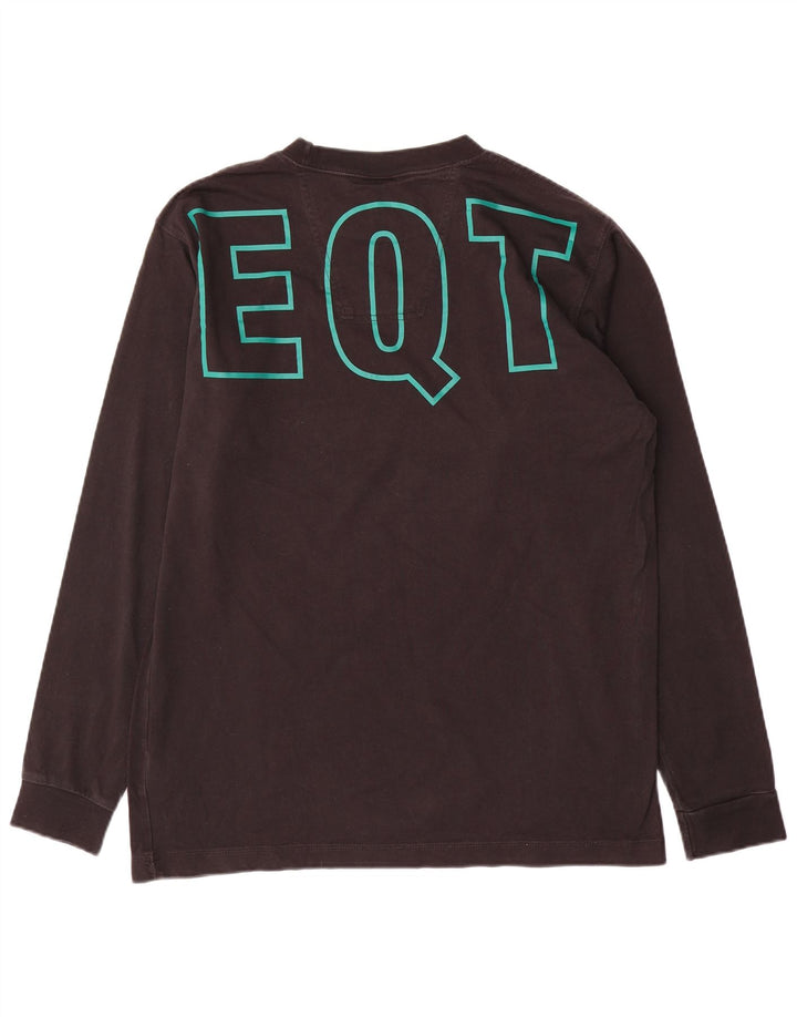 Ανδρικό γραφικό τοπ ADIDAS Μακρύ μακρυμάνικο μαύρο χρώμα, βαμβακερό