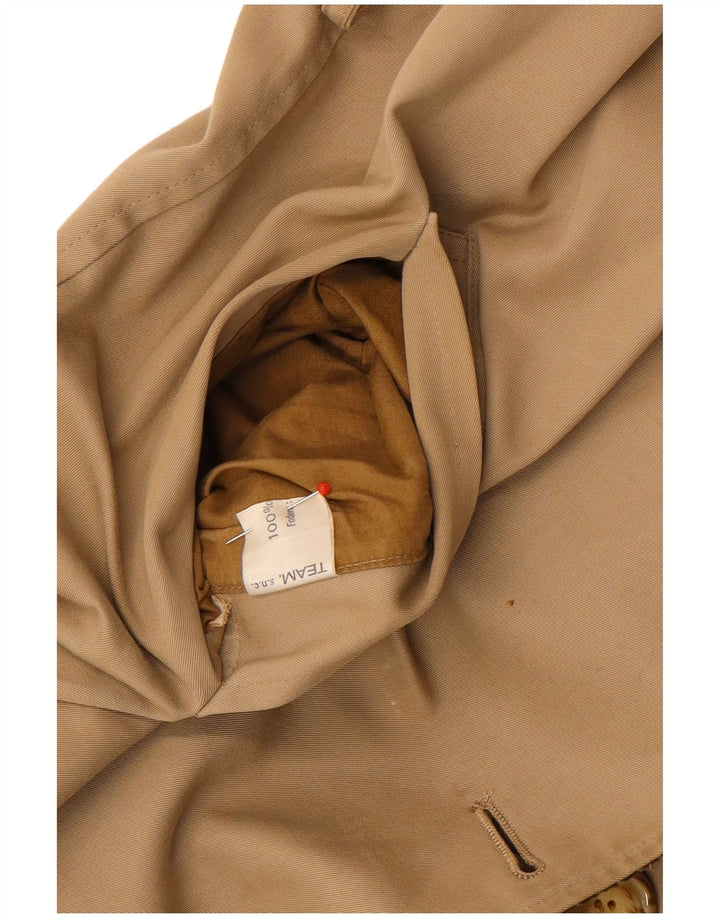 Vintage γυναικείο αναστρέψιμο πανωφόρι UK 14 Medium Beige Check Cotton