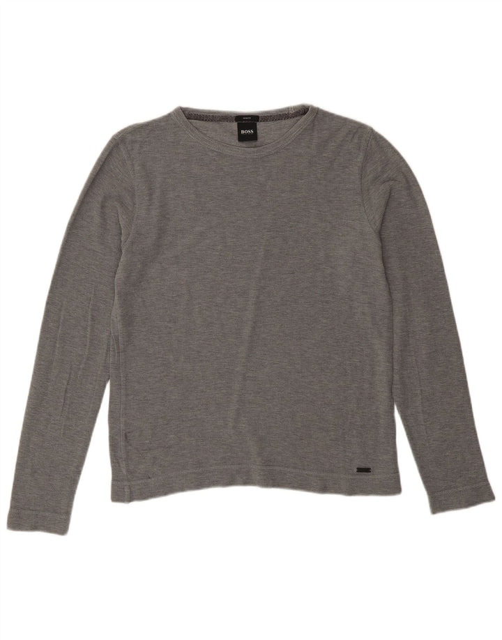 HUGO BOSS Mens Slim Fit Top Long Sleeve Small Grey