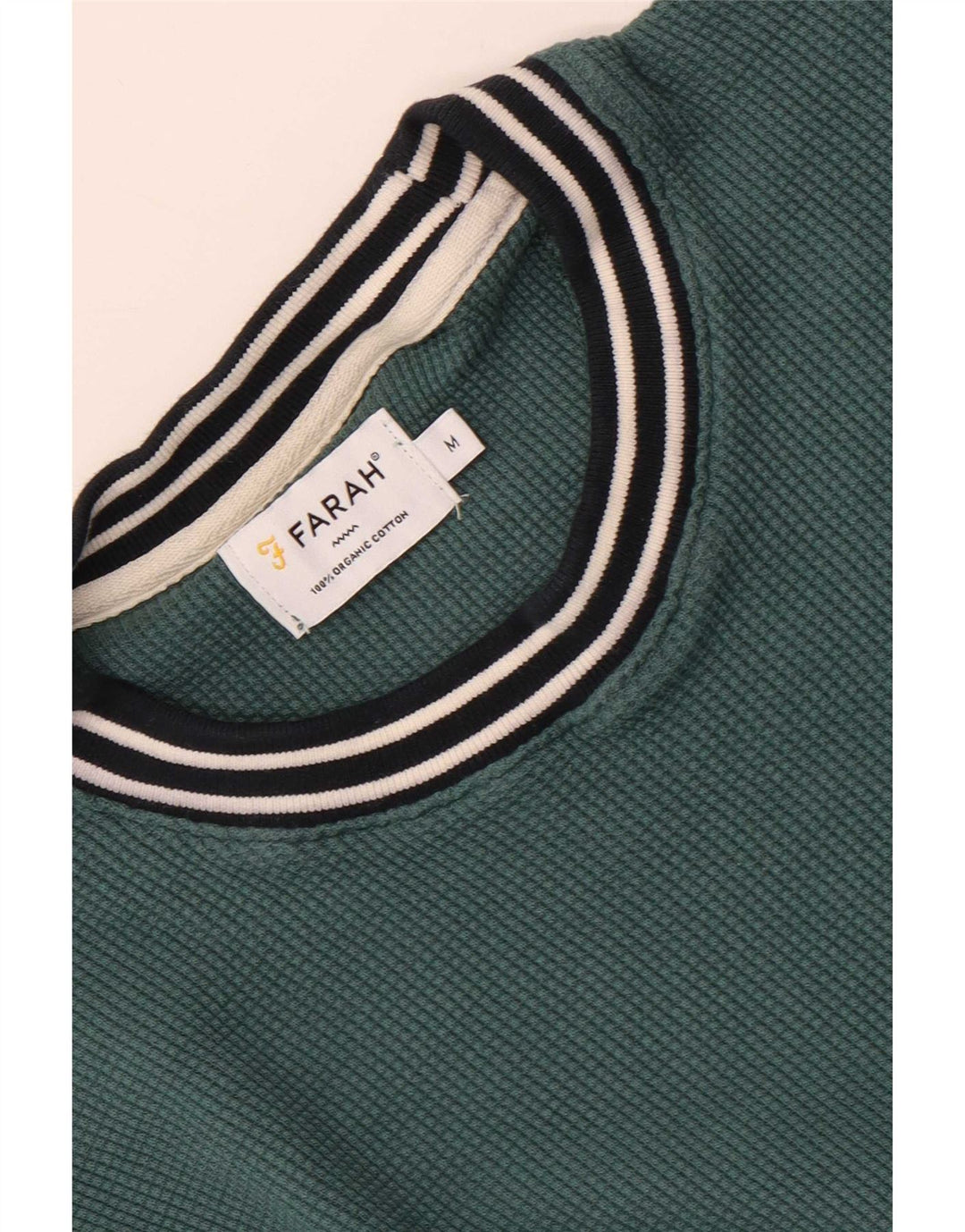 Farah Ανδρικό φούτερ Jumper Μεσαίο πράσινο ριγέ βαμβακερό