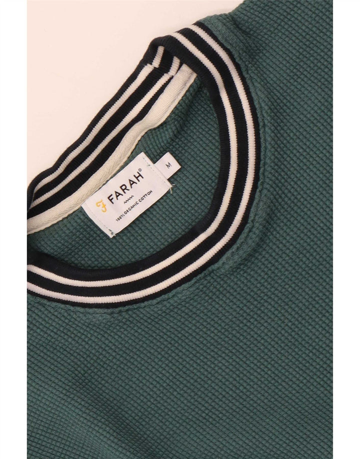 Farah Ανδρικό φούτερ Jumper Μεσαίο πράσινο ριγέ βαμβακερό