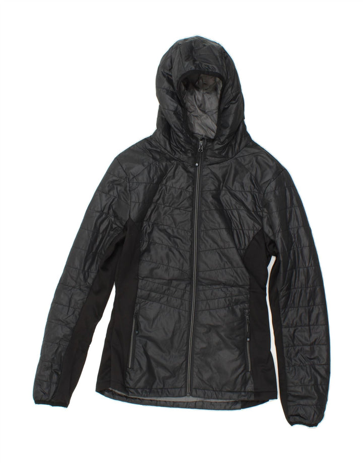 MOUNTAIN WAREHOUSE Womens Hooded Padded Jacket UK 12 Medium Black Vintage Mountain Warehouse and Second-Hand Mountain Warehouse from Messina Hembry 