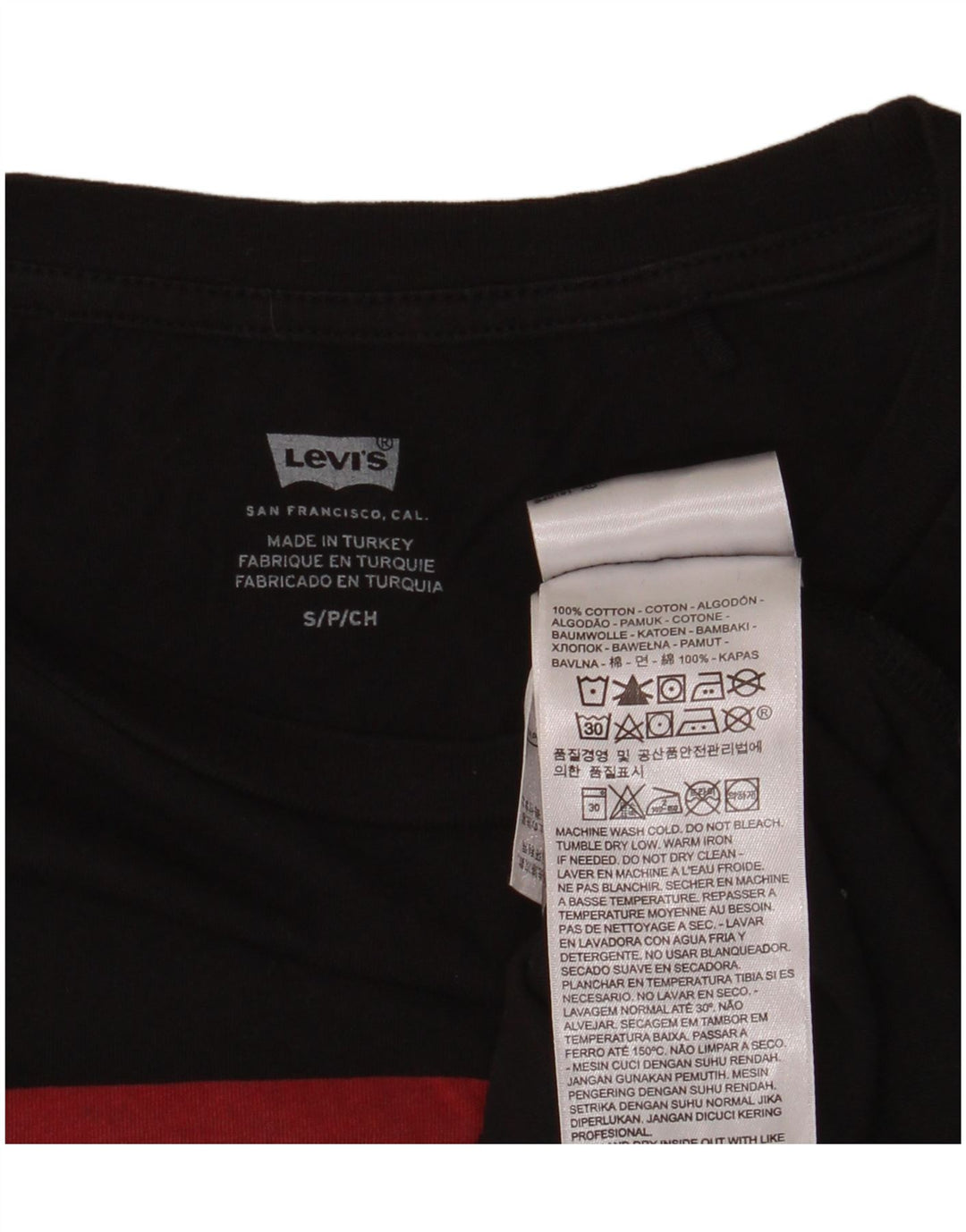 Γυναικείο γραφικό μπλουζάκι LEVI'S Top UK 12 Μικρό μαύρο βαμβακερό