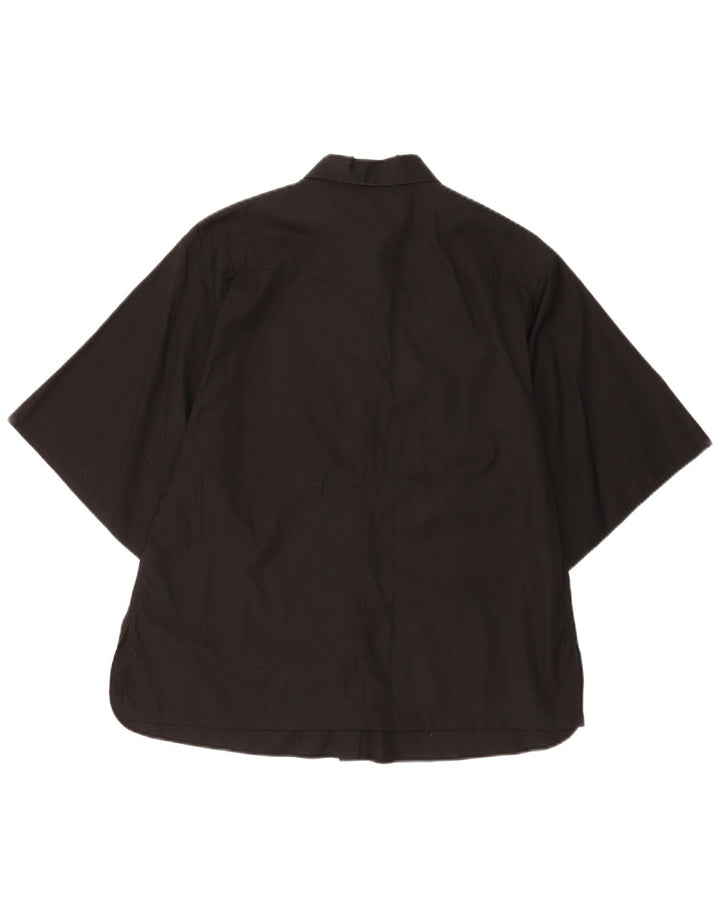 Massimo Dutti Γυναικείο κοντομάνικο πουκάμισο Oversized EU 34 2XS Μαύρο