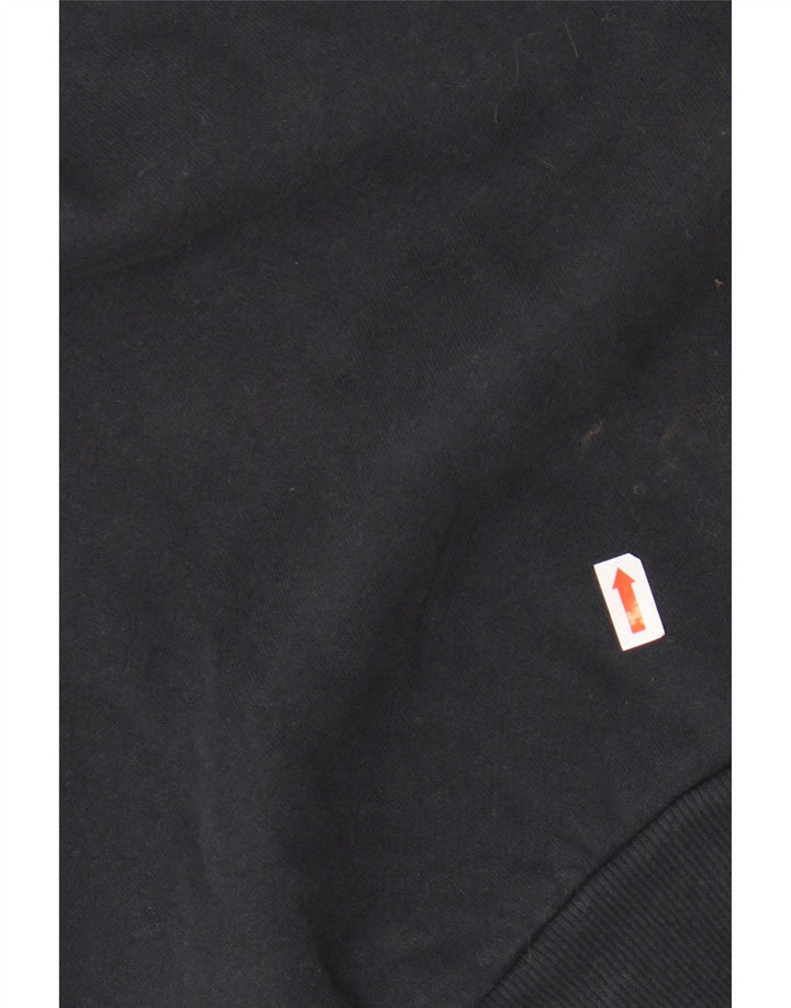 ELLESSE Γυναικεία Crop Γραφική Φούτερ Jumper UK 10 Small Black Cotton