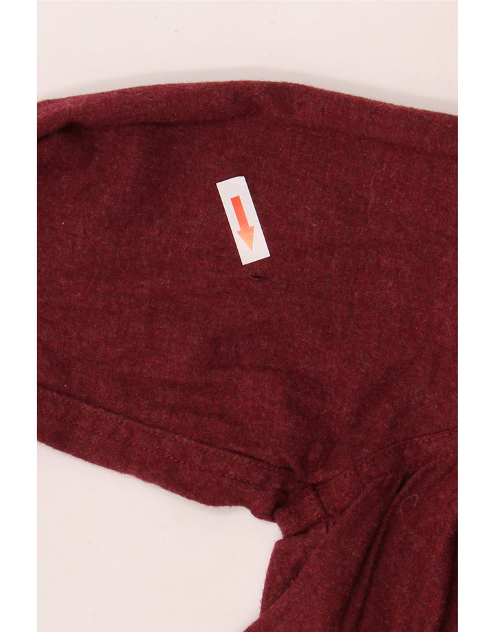 EDDIE BAUER Γυναικείο υπερμεγέθη πουκάμισο UK 10 Small Maroon βαμβάκι