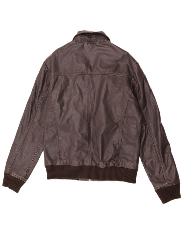 Project Ανδρικό Δερμάτινο Μπουφάν UK 40 Large Brown