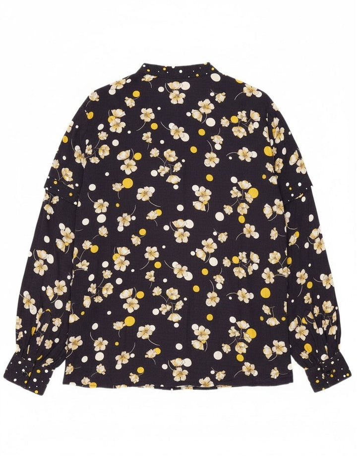 Penny Black Γυναικείο πουλόβερ πουκάμισο UK 16 Large Navy Blue Floral Viscose