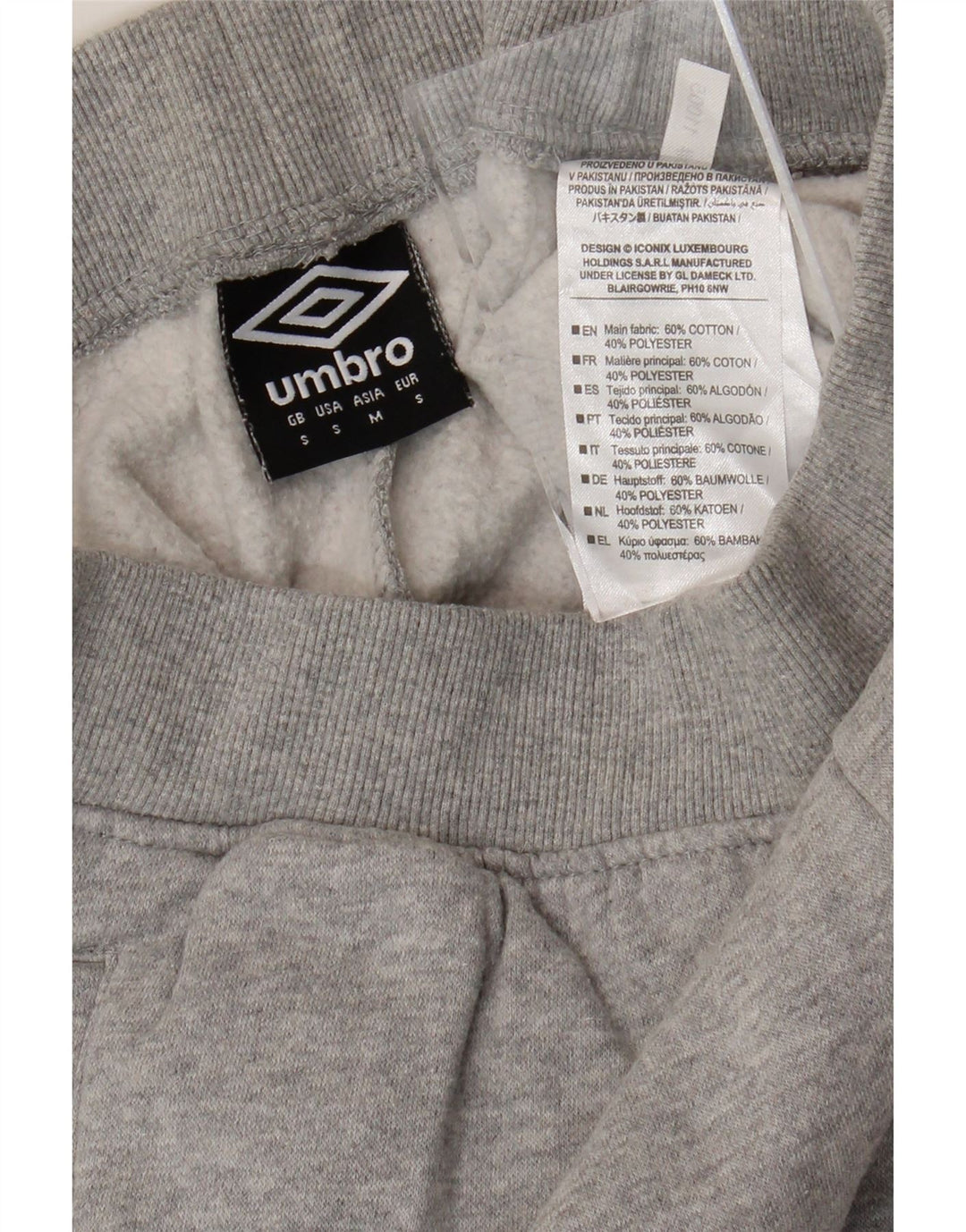 Ανδρική αθλητική φόρμα UMBRO Graphic Crop Παντελόνι Γκρι Βαμβακερό
