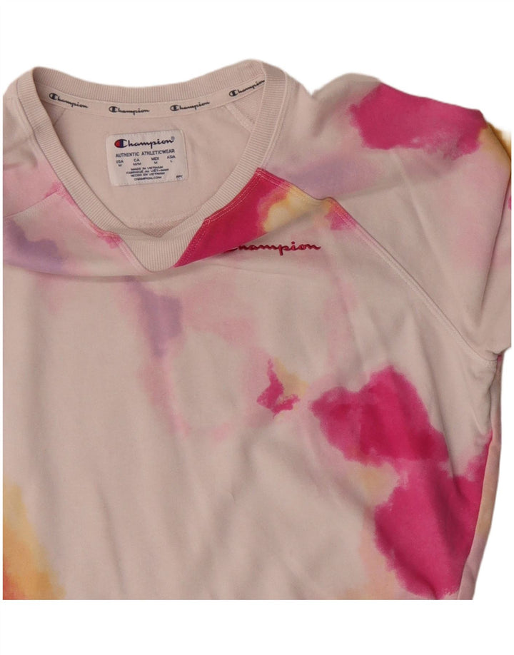 Champion Womens Loose Fit Φούτερ Jumper UK 14 Medium Πολύχρωμο