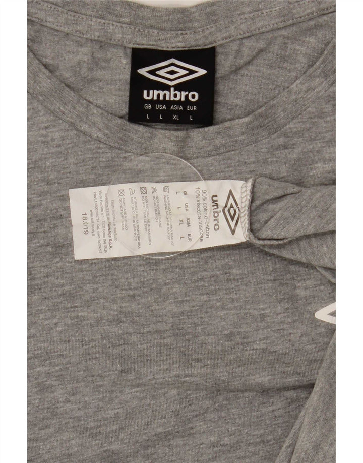 Ανδρικό T-Shirt Umbro Τοπ μεγάλο γκρι βαμβακερό