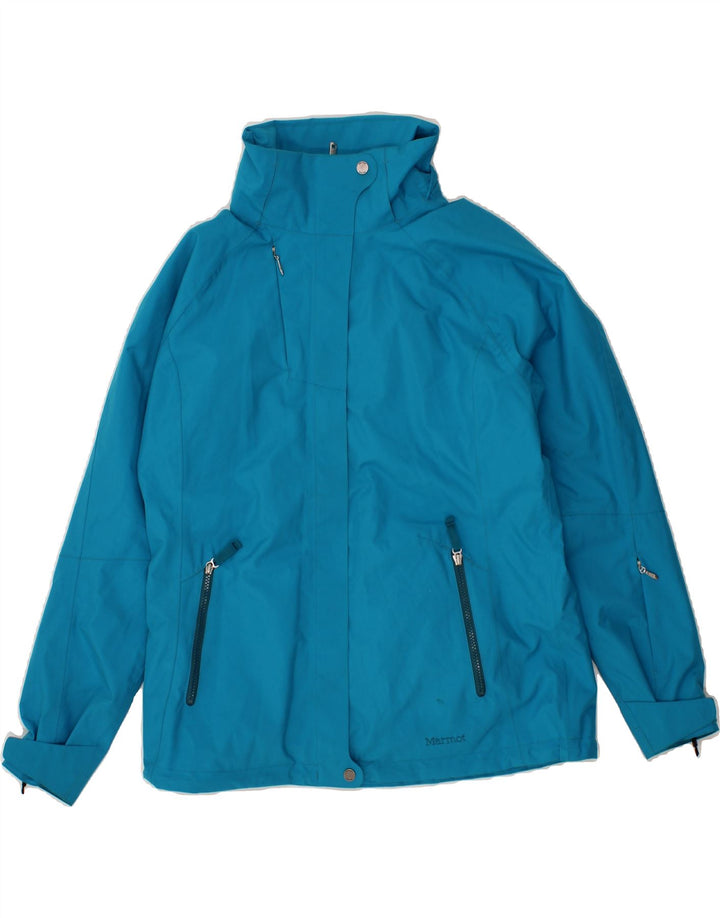 MARMOT Womens Rain Jacket UK 16 Large Blue Polyester Vintage Marmot and Second-Hand Marmot from Messina Hembry 
