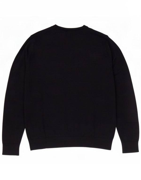 Marks & Spencer Mens Autograph Crew Neck Jumper πουλόβερ Large Navy Blue