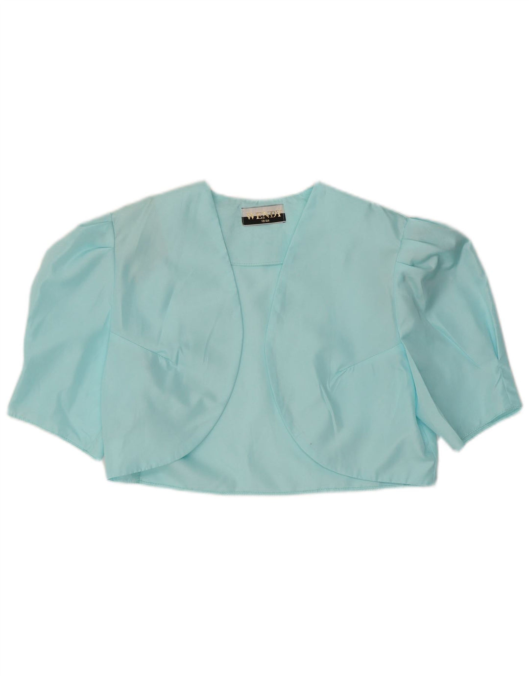 Vintage γυναικείο μπολερό τοπ UK 12 Medium Blue Polyester