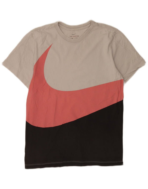 Nike Mens T-Shirt Top Large Grey Colourblock