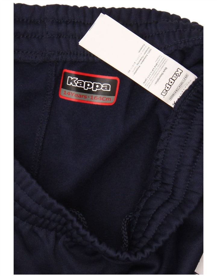 KAPPA Boys Capri Tracksuit Trousers 13-14 Years Navy Blue Polyester