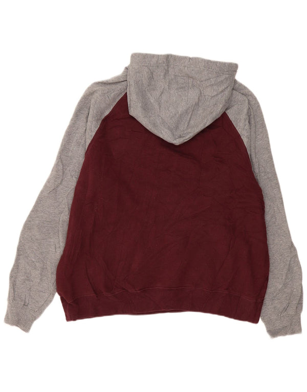 Starter Mens Hoodie Jumper UK 42/44 Large Burgundy Colorblock Cotton