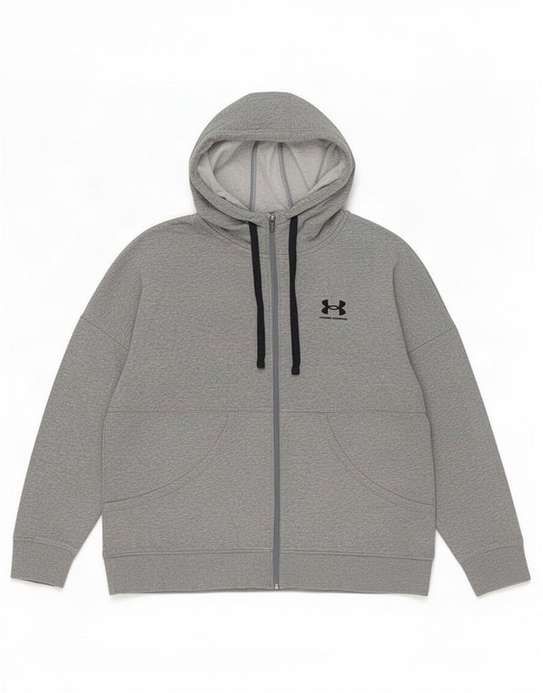 Under Armour Γυναικείο πουλόβερ με κουκούλα με φερμουάρ UK 16 Large Grey Flecked