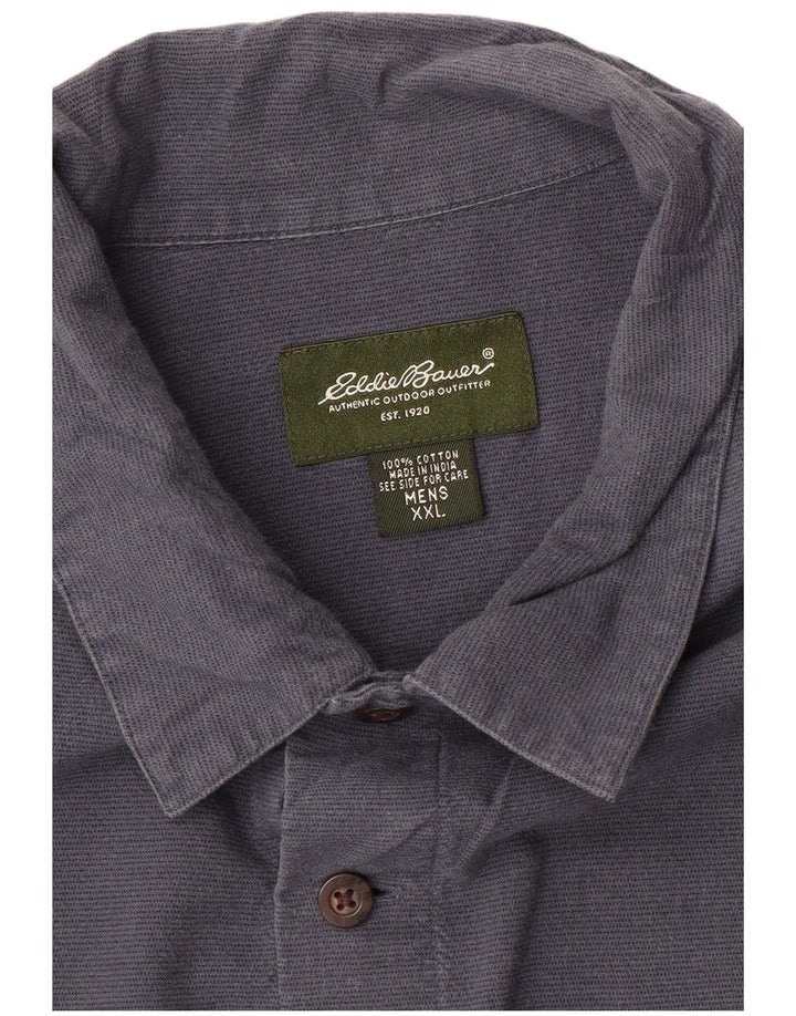 Ανδρικό κοντομάνικο πουκάμισο Eddie Bauer 2XL Navy Blue βαμβακερό