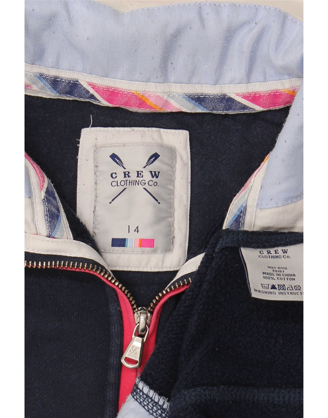 CREW CLOTHING Γυναικεία φούτερ με φερμουάρ Jumper UK 14 Large Navy Blue