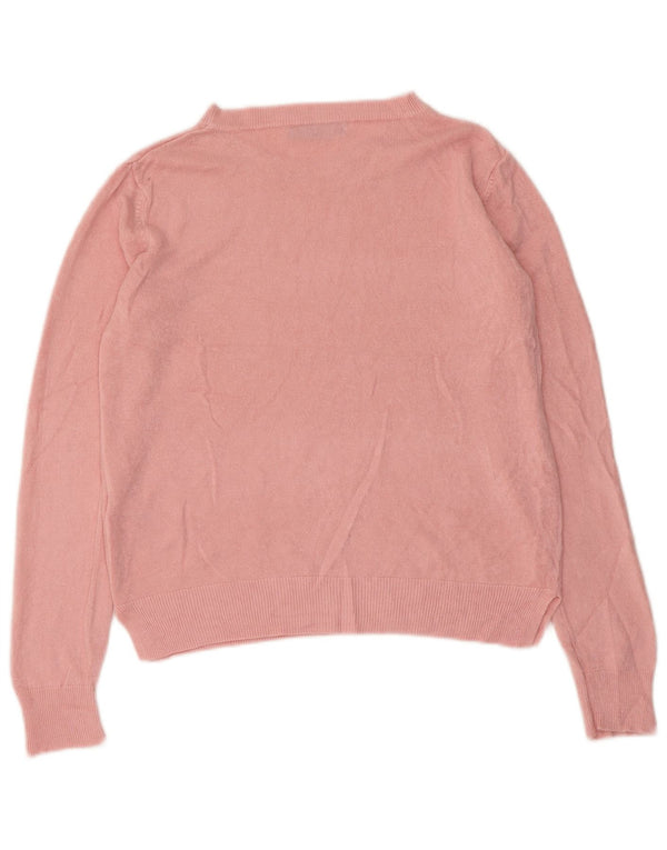 Marks & Spencer Γυναικείο Crop Boat Neck Jumper πουλόβερ UK 12 Medium Pink