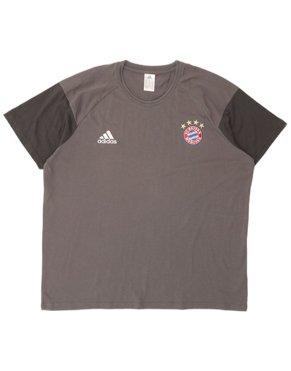 Adidas Mens FC Bayern Munchen T-shirt Top 2XL Γκρι βαμβακερό