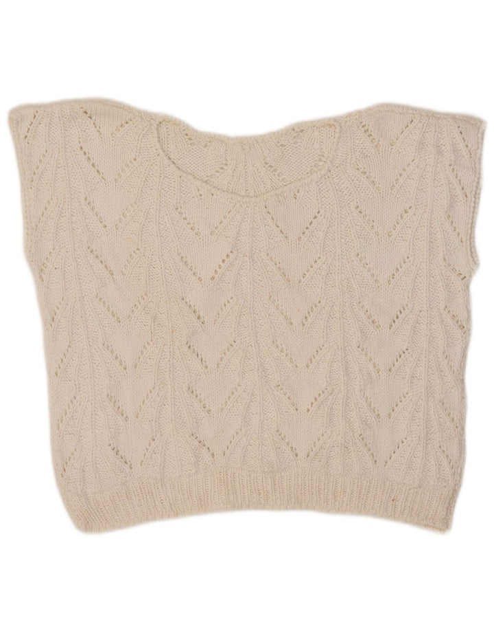 Vintage Γυναικείο Crop Vest Tank Top UK 12 Medium White