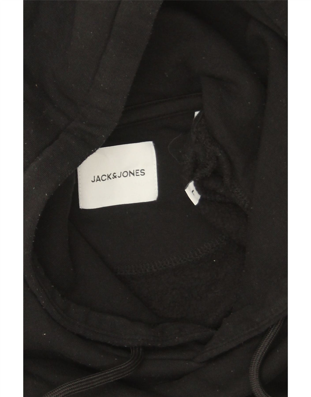 Jack & Jones Ανδρικό μπλουζάκι με κουκούλα, μεγάλο μαύρο πολυεστέρα