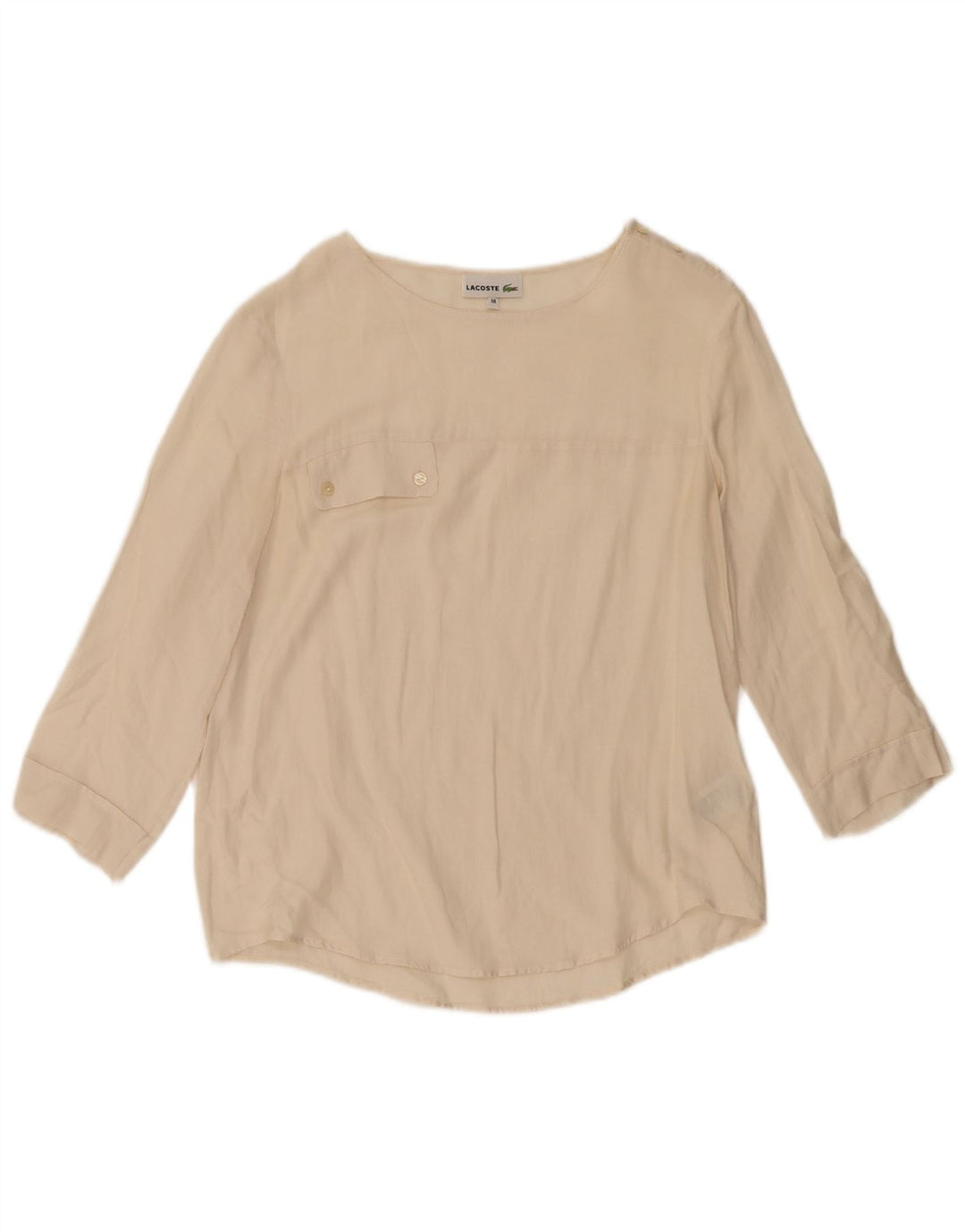 Lacoste Γυναικεία Μπλούζα με μανίκια 3/4 Top Size 38 Βαμβακερό μεσαίο υπόλευκο