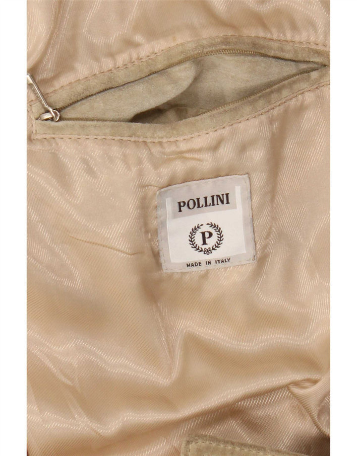 Pollini Ανδρικό Suede Jacket UK 38 Medium Green Leather