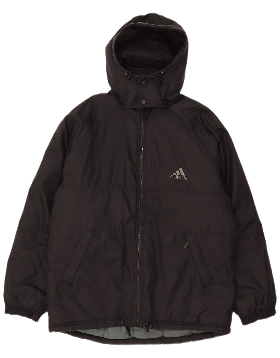 Ανδρικό τζάκετ με κουκούλα Adidas UK 38/40 με μεσαίο μαύρο πολυεστέρα