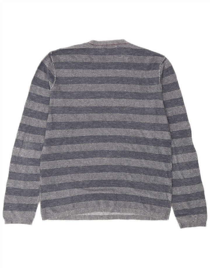 Jack & Jones Ανδρικό πουλόβερ με λαιμόκοψη μεσαίου μπλε ριγέ